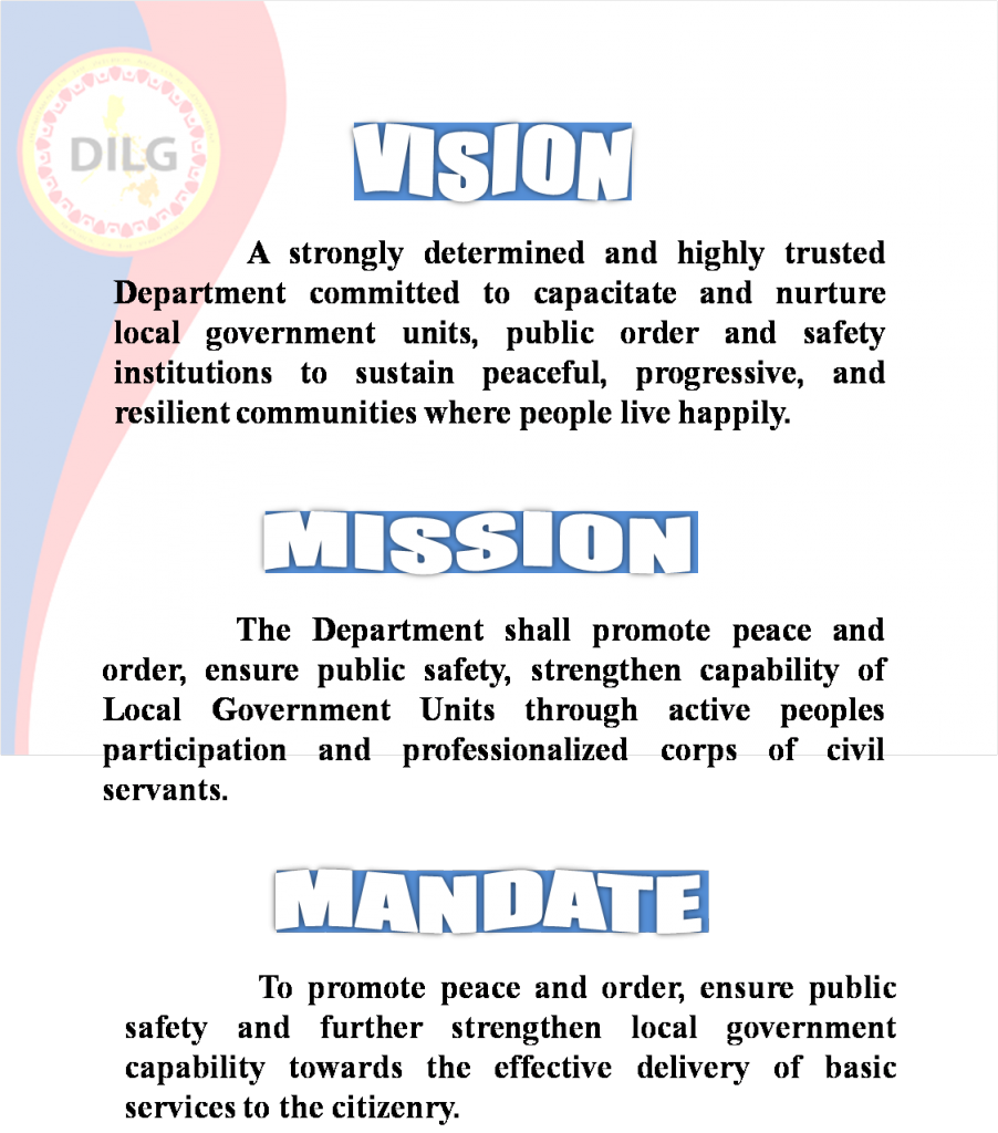 Vision, Mission And Mandate | DILG PO CAMARINES NORTE