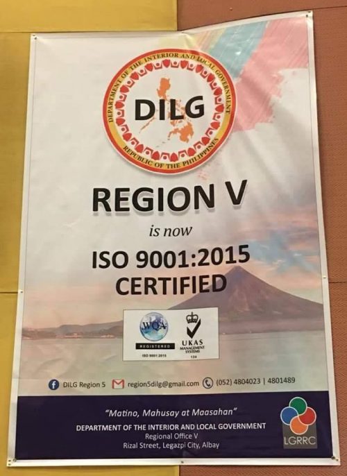 Dilg Region 5 Is Now Iso Certified Dilg Region 5 Sorsogon 6972