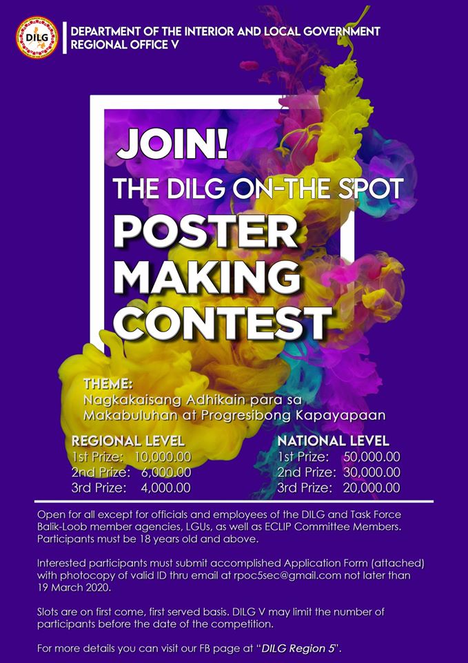 Join Dilg On The Spot Poster Making Contest Dilg Regional Office No 5 3648