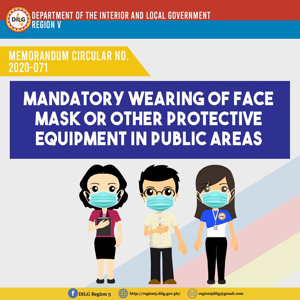 DILG MC No. 2020071 Mandatory Wearing of Face Masks or Other Protective Equipment in Public